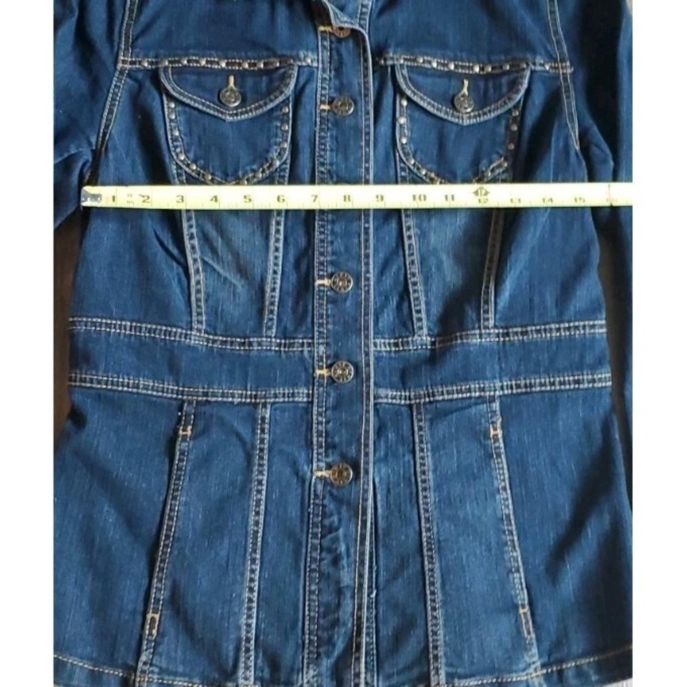 KIKIT Jean Jacket Denim Womens Size Medium Button Studded Western - Picture 6 of 7